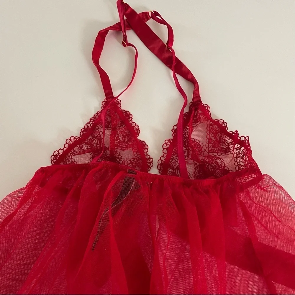 New! Victorias Secret Lipstick Queen of Hearts Open Cup Babydoll 22812